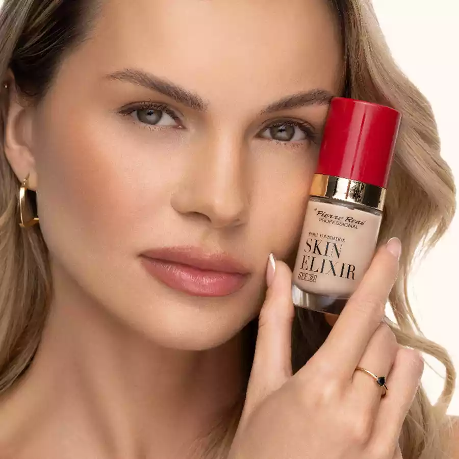 imagen base maquillaje skin elixir spf30 pierre rene 03 vanilla nude modelo