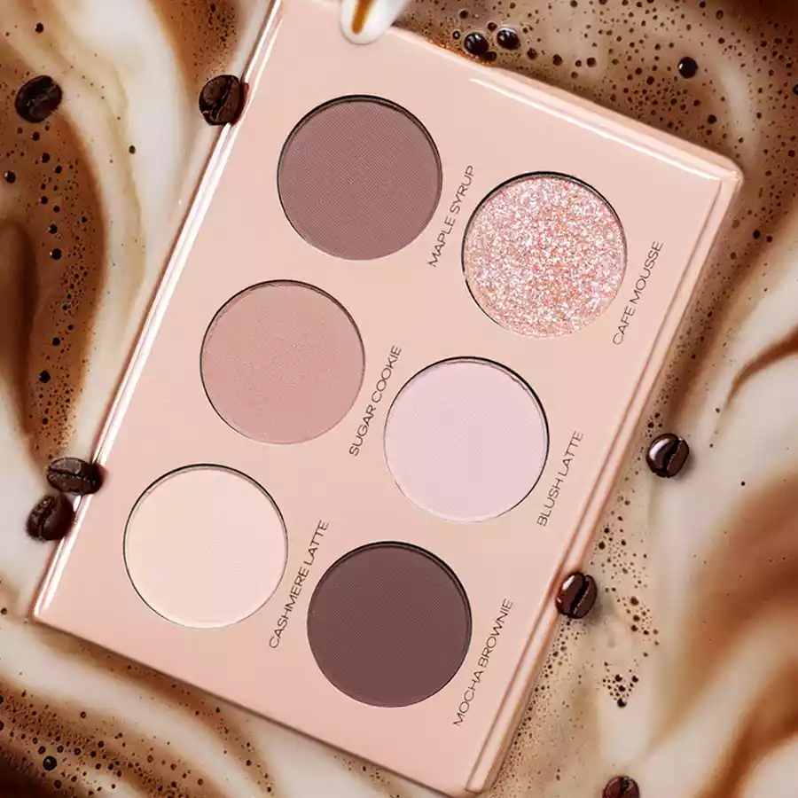imagen paleta de sombras mocha mousse caffe latte pierre rene abierta
